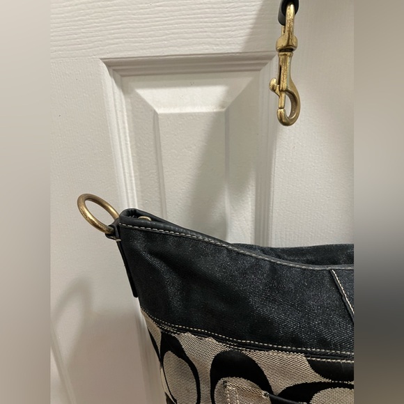 Coach Signature Canvas Black and Gray Ergo Hobo Vintage Handbag! L0771-11689. - Picture 8 of 16